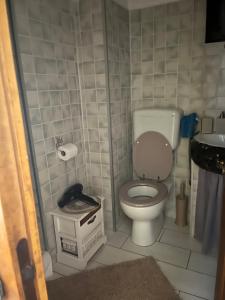 a small bathroom with a toilet and a sink at Da Adriana Guesthouse in Santa Teresa Gallura