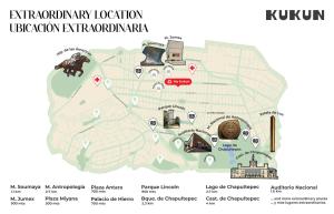 Un mapa de Khovdikiikiikiikiikiikiikiikiiki resort en Casa Anatole France by Kukun, en Ciudad de México