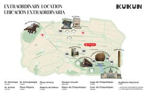 Un mapa de Khovdikiikiikiikiikiikiikiikiiki resort en Casa Masaryk by Kukun, en Ciudad de México