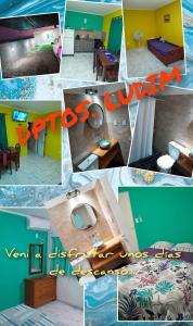 un collage de fotos de una habitación y una casa en Dpto LUDIM en Federación