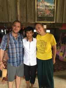 a group of three people posing for a picture at Battambang Eco Stay in Phumĭ Ândong Pring