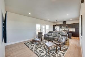 a living room with a couch and two chairs at Bright Central Point Home with Deck and Mountain Views in Central Point