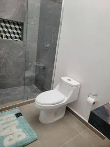 Bilik mandi di Iker's townhouse con piscina