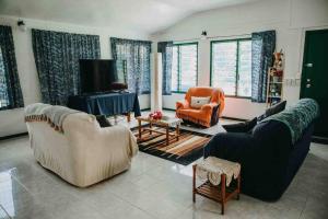 a living room with two couches and a tv at Heavenly Home in Apia