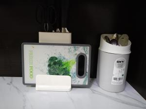 a box of broccoli next to a blender at Cinoiva Homestay Gambang, Kuantan in Gambang