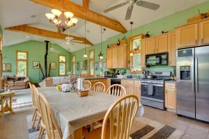 A restaurant or other place to eat at Riverfront Vermont Vacation Rental with Hot Tub