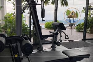 a gym with a view of a playground at Super King-Sized Studio-Revo in Kuala Lumpur