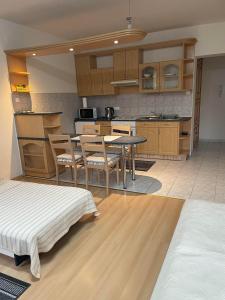 A kitchen or kitchenette at Nefelejcs Apartman