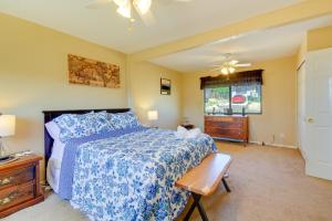 a bedroom with a bed and a dresser and a window at Prescott Home with Views - Pets Welcome! in Prescott