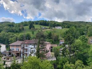 an aerial view of a house in a village at CASALIDIA monolocale in Valli del Pasubio