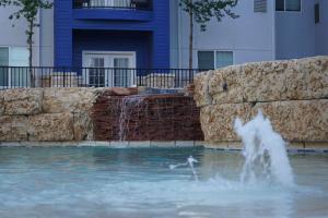 a dog in the water in a fountain at Best Western Lubbock West Inn & Suites in Lubbock