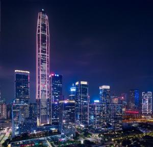 Vista generica su Shenzhen o vista sulla città dall'interno dell'hotel