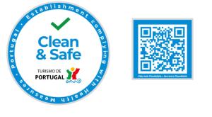 a label for a clean and safe logo at ESPAÇO ALVIM in Esmoriz