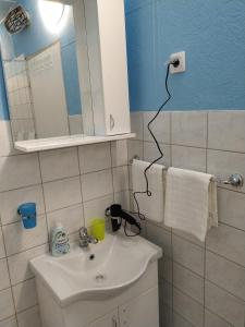 a bathroom with a sink and a mirror at Apartman Nikola in Rakovac