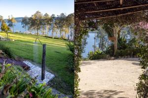 WhootaにあるThe Moorings Lakehouseの庭園風景二景