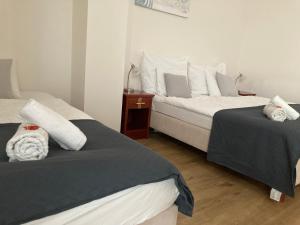 מיטה או מיטות בחדר ב-Apartman Valtice