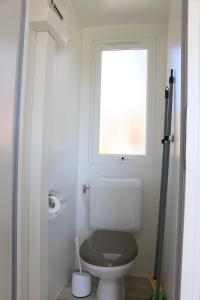 Koupelna v ubytování Mobilheim Herzmuschel mit Veranda am Kransburger See 554