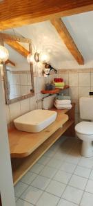 a bathroom with a sink and a toilet at Pension Berghof in Brannenburg