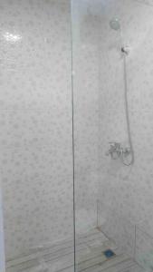 a shower with a glass door in a bathroom at Alojamiento paulino in Santiago de los Caballeros +33 photos