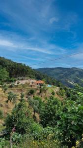 una vista de una colina con una casa en ella en CASA DO SOL , Turismo Rural, en Celorico de Basto