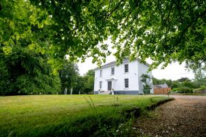 a white house on a field with a tree at Kilpatrick Glebe in Crossabeg