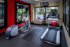 - une salle de sport avec 2 tapis de course et un tapis de course dans l'établissement Hampton Inn Charleston Downtown, à Charleston