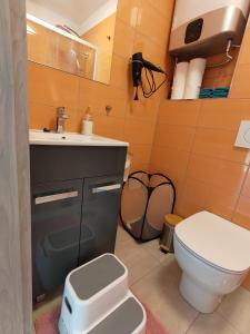 a bathroom with a toilet and a sink at Apartment Juliet in Izola