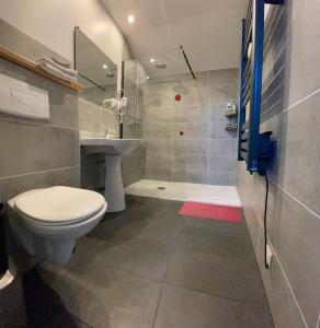 MarsazにあるFerme Robinのバスルーム(トイレ、洗面台、シャワー付)