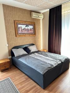 1 dormitorio con 1 cama en una habitación en Velvet Motel en Hegyeshalom