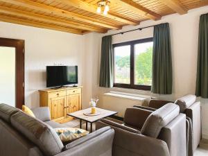 ein Wohnzimmer mit 2 Sofas und einem TV in der Unterkunft Ferienpark Rursee in Simmerath