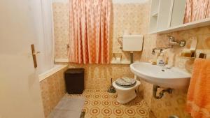 a bathroom with a sink and a toilet at Apartments Discovery 2 in Ljubuški +15 photos
