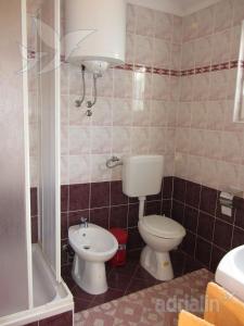 a bathroom with a toilet and a sink at Apartment Jelić in Senj