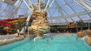 um grupo de pessoas em uma piscina em um parque aquático em familyhotel em Wavre