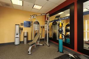 a gym with cardio equipment and a mirror at Hampton Inn & Suites Scottsboro in Scottsboro