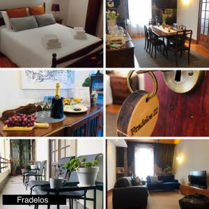 a collage of pictures of a bedroom and a room at Fradelos Porto Centro in Porto
