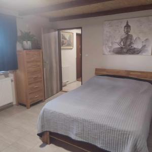 Postel nebo postele na pokoji v ubytování Ubytování U nás na Moravě