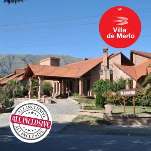 una rappresentazione di un edificio con un cartello di fronte di Villa de Merlo All Inclusive & Spa by MH a Merlo