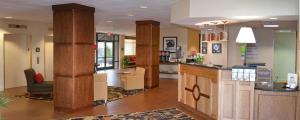 a lobby of a hospital with a reception counter at Hampton Inn New Bern in New Bern