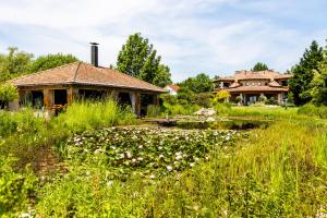 um jardim em frente a uma casa em Villa Irina em Paloznak