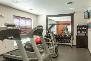 a fitness room with a treadmill and a gym at Hampton Inn Goshen in Goshen