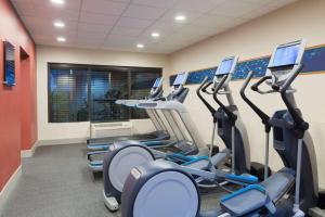 a gym with treadmills and elliptical machines in a room at Hampton Inn Ellenton/Bradenton in Ellenton
