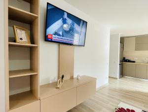 TV a/nebo společenská místnost v ubytování Mountain Crib in Urban Plaza w. Parking & Netflix