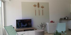 TV a/nebo společenská místnost v ubytování FACE A LA MER