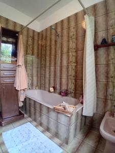 uma casa de banho com uma banheira e um lavatório em DA GIANNì em Nereto