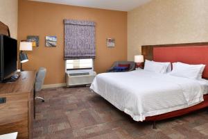 a hotel room with a bed and a television at Hampton Inn Wytheville in Wytheville