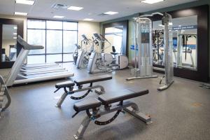 een fitnessruimte met loopbanden en machines in een kamer bij Hampton Inn & Suites Vineland in Vineland