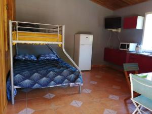 a bedroom with a bunk bed in a room at LE MACADAMIA in Cilaos