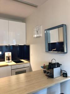 Kuchyňa alebo kuchynka v ubytovaní T2 Cosy Mer Plage Plérin St Brieuc + 11 fotografií