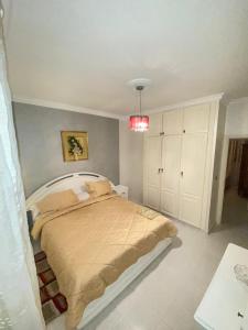 1 dormitorio con 1 cama grande en una habitación en Centre ville appartement en Alhucemas