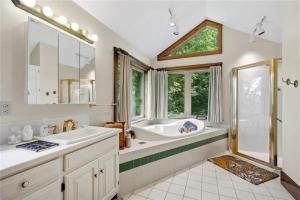 ユーレカ・スプリングスにあるWhite River Mountain Manor- Million dollar viewの浴槽と洗面台と窓のあるバスルーム +23枚の写真